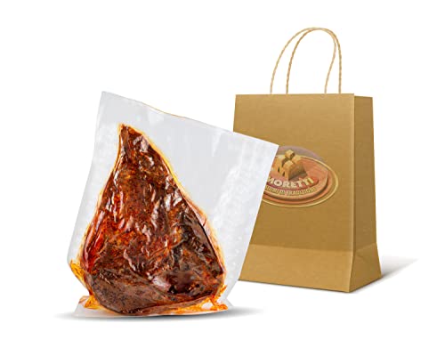 Moretti® | Gewürzte Schweinebacke | 800g/900g vakuumverpackt | Typische kalabresische Salami | Getrockneter Handwerker | Gourmet-Busch | Hergestellt in Kalabrien von Moretti