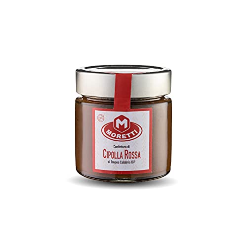 Moretti® Marmelade aus kalabrischen Chilis und roten Zwiebeln aus Tropea IGP | 240 g in Glas verpackt | Hergestellt in Kalabrien (Rote Zwiebelmarmelade) von Moretti Salumi Di Tradizione