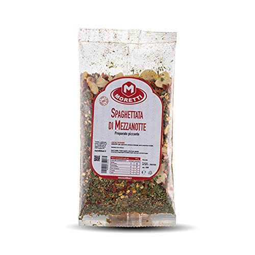 Moretti® Mitternachtsspaghetti | 90 g | Scharfe Zubereitung für Pasta Knoblauch, Öl und Chili | Hergestellt in Kalabrien von Moretti