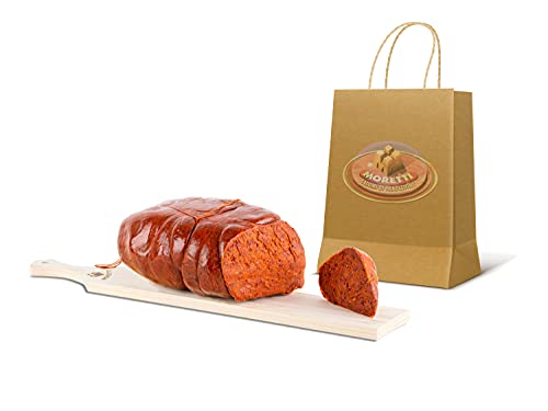 Moretti® Nduja Calabrese Di Spilinga Würziges Original Artisan | Vakuumverpackung | Keine GVO 100% NATÜRLICH im Darm | Streichsalami aus reinem Schweinefleisch (1 Stück süße Nduja) von Moretti