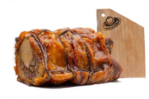 Moretti® Porchetta di Ariccia IGP vakuumverpackt | Außen knusprig | Typisches Produkt | Glutenfrei | Ohne Konservierungsstoffe | Ausgewähltes italienisches Schweinefleisch (1 kg) von Moretti Salumi Di Tradizione