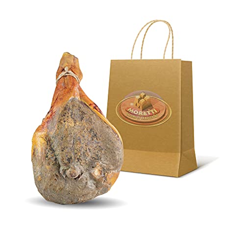 Moretti® Roher Rohschinken | 7kg ca. | Dünn gewürzt | 100% natürlich | Ohne Konservierungsstoffe | Hergestellt in Kalabrien (mit Knochen) von Moretti Salumi Di Tradizione