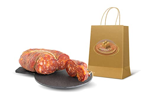 Moretti® handwerklich gewürzte Soppressata | Traditionelle Salami | Hergestellt in Kalabrien (Scharf 1 Packung 350gr) von Moretti Salumi Di Tradizione