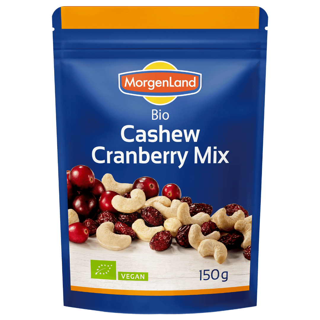 Bio Cashew Cranberry Mix 150 g MHD 22.04.2024 von MorgenLand