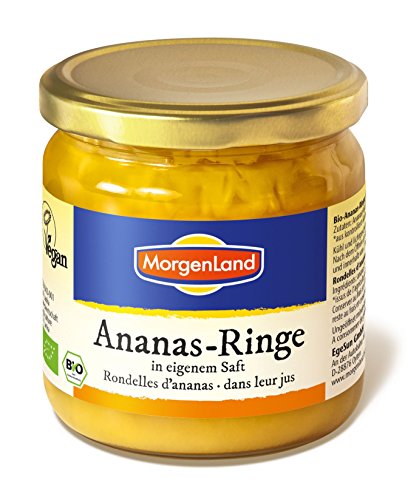 MorgenLand Bio-Ananas-Ringe in eigenem Saft, 3er Pack (3 x 350 g) von Morgenland