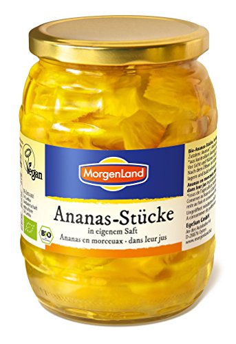 MorgenLand Bio-Ananas-Stücke in eigenem Saft, 2er Pack (2 x 685 g) von MorgenLand