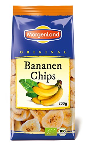 MorgenLand Bio-Bananen Chips, 4er Pack (4 x 200 g) von Morgenland