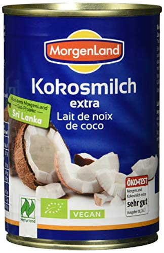 MorgenLand Bio-Kokosmilch extra - Ökotest sehr gut, 6er Pack (6 x 400 ml) von Morgenland