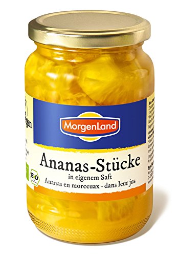 MorgenLand Bio-Ananas-Stücke in eigenem Saft, 1er Pack (1 x 350 g) von Morgenland