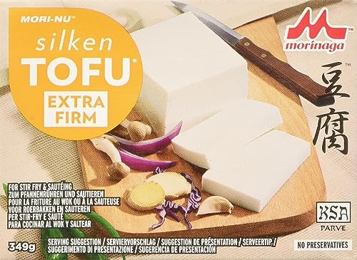 MORI-NU Seidentofu - Extra Fester Tofu aus Sojabohnen – vielseitig einsetzbar – 1 x 349 g von Mori-Nu