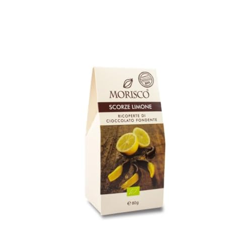 Morisco Zitronenschalen, mit dunklem Schokoladenüberzug, 80g (12) von Morisco