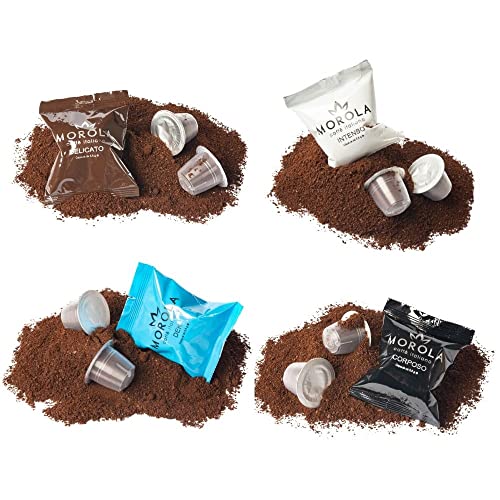 Morola Caffè Italiano - 100 Kapseln die Mit Kompatibel Sind Nespresso - Nespresso Tasting - 4 Geschmacksrichtungen - Made in Italy Morola Caffè Italiano - 100 Kapseln die Mit Kompatibel Sind Nespresso - Nespresso Tasting - 4 Geschmacksrichtungen - Made in Italy von Morola