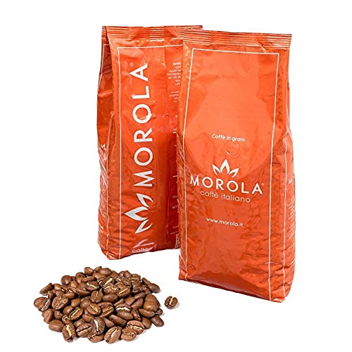 Morola Caffè Italiano - Kaffeebohnen - Arancio-Gold Mischung – 1000g Beutel – 1kg Paket mit Einweg-Entgasungsventil - Kaffee Made in Italy von Morola