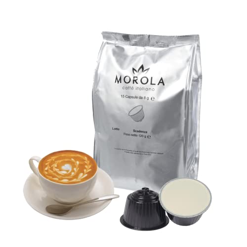 Morola Caffè Italiano - Nescafe® Dolce Gusto® Kompatible Kapseln - 6er Pack mit 15 Kapseln - 90 Kapseln - Made in Italy (Cappuccino) von Morola
