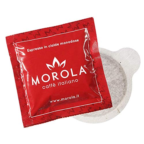 Morola Caffè Italiano - Verkostungsmischung Classico - Packung mit 50 Biologisch Abbaubaren Kaffeepads - Klassischer Gemahlener Kaffee - 44 mm Kaffeepads - Kompatibel mit Espressomaschinen (50 Kaffeepads) - Kaffee Made in Italy von Morola