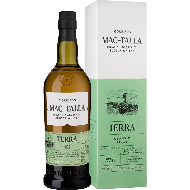 Morrison Mac-Talla Terra Islay Single Malt Scotch, 0,7 L, 46% Vol. in Geschenkverpackung, Schottland, Spirituosen von Morrison Scotch Whisky Distillers Ltd. Kincardine House, Aberargie PH2 9LX, Scotland / Morrison Scotch Whisky Distillers Ltd. Kincardine House, Aberargie PH2 9LX, Scotland