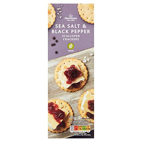 Morrisons Cracked Black Pepper Crackers, gewellt, 185 g, 8 Stück Morrisons Cracked Black Pepper Crackers, gewellt, 185 g, 8 Stück von Morrisons