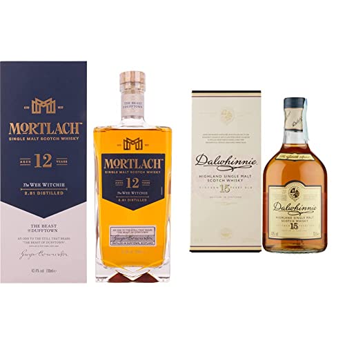 Mortlach 12 Jahre, Single Malt Scotch Whisky, 43,4% vol, 700ml Einzelflasche & Dalwhinnie 15 Jahre, mit Geschenkverpackung, handgefertigt in den schottischen Highlands,43% vol, 700ml Einzelflasche von Mortlach