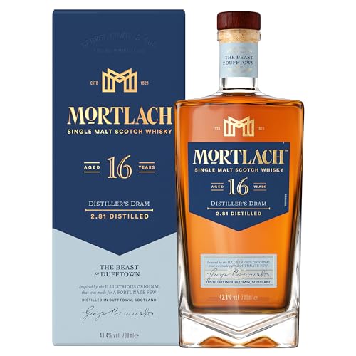 Mortlach 16 Jahre | Single Malt Scotch Whisky | Aromatischer | handgefertigt in der schottischen Speyside | 43,4% vol | 700ml Einzelflasche | von Mortlach