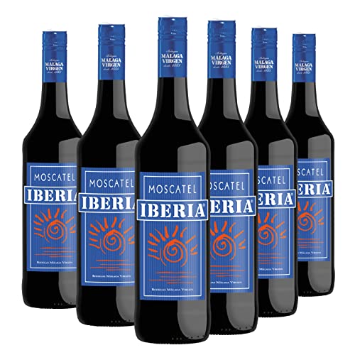 Moscatel Iberia - Packung mit 6 Flaschen à 75 cl - Süßer Likörwein D.O."Malaga" von Moscatel Iberia