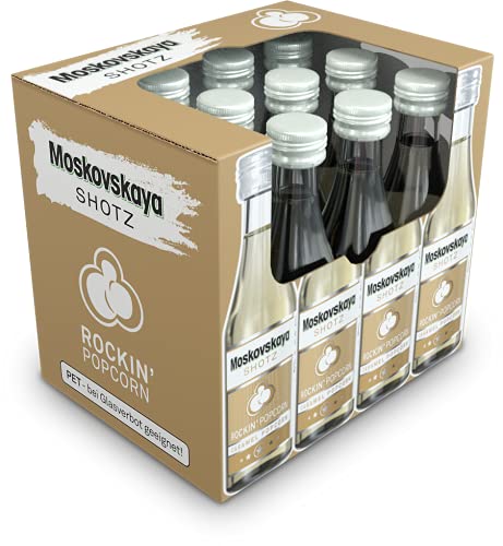Rockin'Popcorn I Moskovskaya Shotz I 12 x 0,05 L I Party Shots für jeden Anlass I Premium Likör von ROCKIN`POPCORN
