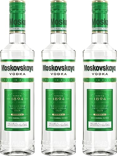 Moskovskaya Vodka 3x 0,5L I Premium Vodka I 38% vol. von Moskovskaya