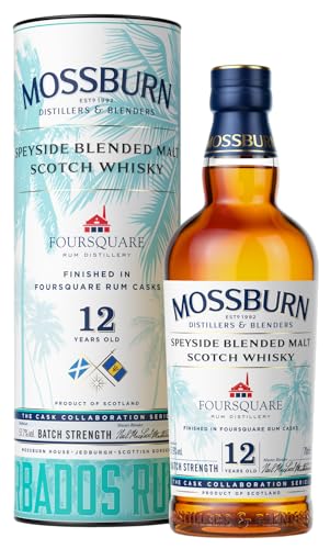 Mossburn FOURSQUARE 12 Years Old Rum Casks Whisky Batch Strength 57,7% Vol. 0,7l in Geschenkbox von Drexler