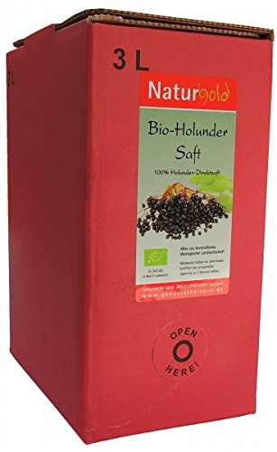 Naturgold® Bio- Holundersaft 3L Direktsaft, vollmundig im Geschmack von Mosterei Seitz
