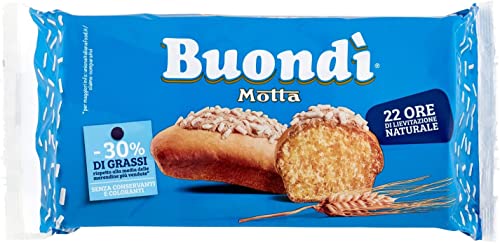 6x Motta Buondì Classico Snacks gebackener Kuchen mit Zuckerguss -30% von Fetten (6 x 33g ) 198g leichtes Frühstück von Motta