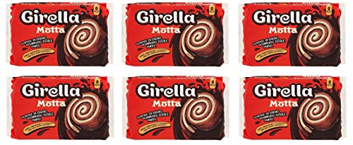 6x Motta Girella Snack Dolce da forno con farcitura al cacao Süßer Snack Backwaren mit Kakaofüllung ( 8 x 35g ) 280g von Motta