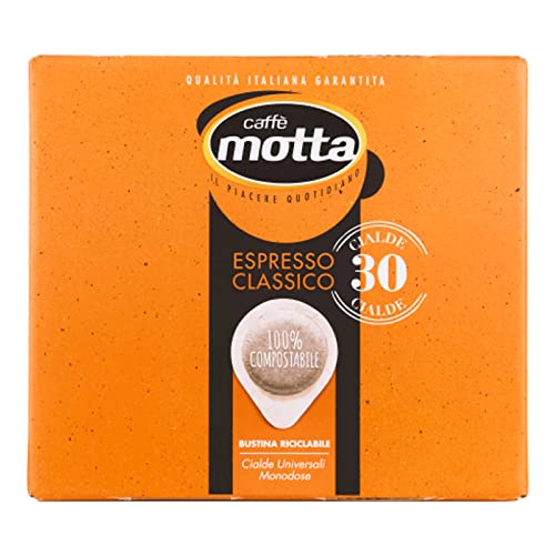 Motta Caffè Espresso Classico 30 universelle Kaffeepads Italienischer Kaffee gemahlene geröstete Kaffeemischung 210g von Motta