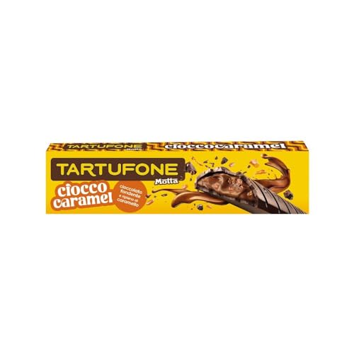 Motta Tartufone CioccoCaramel Cioccolato Fondente con ripieno al caramello e scaglie di caramello Dunkle Schokolade mit Karamellfüllung und Karamellflocken 150g von Motta