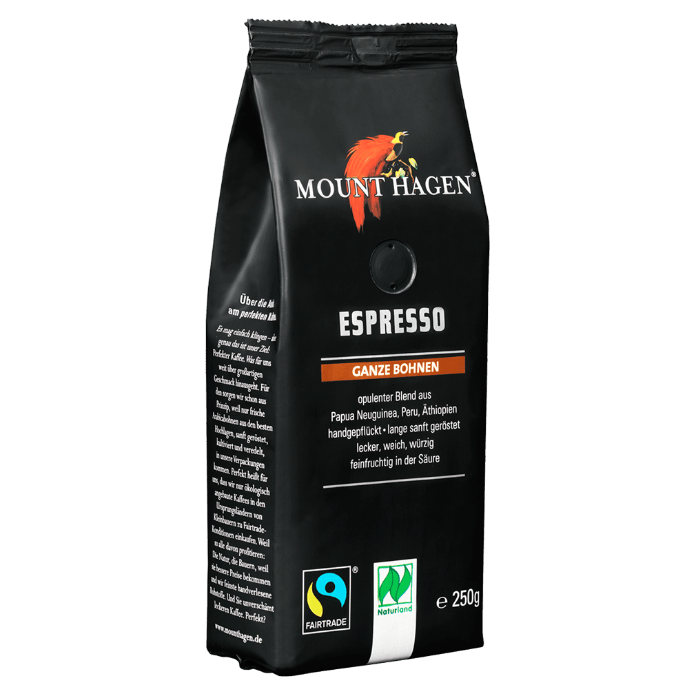 Bio Espresso, ganze Bohne, 250g von Mount Hagen