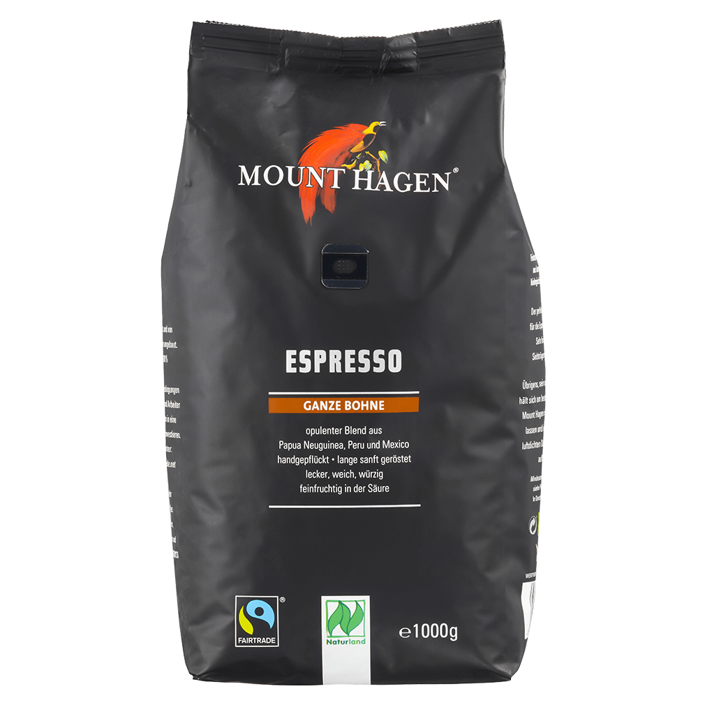 Bio Espresso, ganze Bohnen, 1kg von Mount Hagen