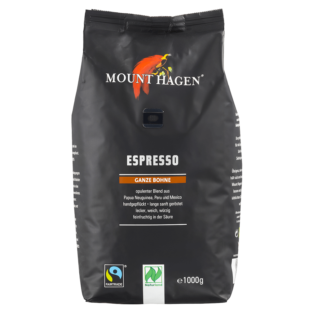 Bio Espresso, ganze Bohnen, 1kg Bio Espresso, ganze Bohnen, 1kg von Mount Hagen