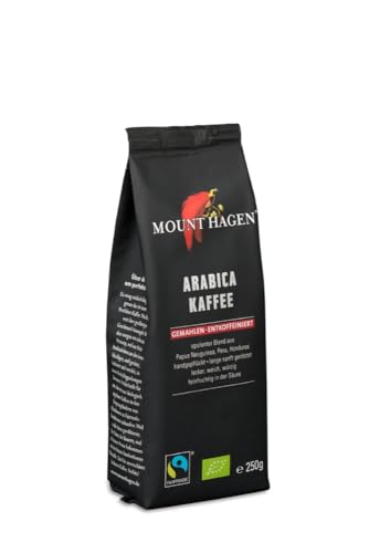 Mount Hagen Bio FT Naturland Röstkaffee Arabica, 250g gemahlen, entkoffeiniert von Mount Hagen