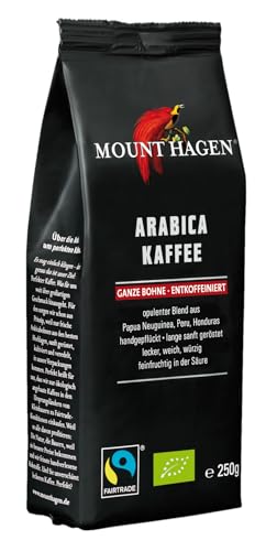 Mount Hagen Bio FT Naturland Röstkaffee Arabica, ganze Bohne, entkoffeiniert, 250 g von Mount Hagen