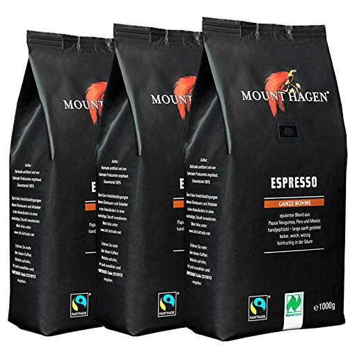 Mount Hagen Espresso ganze Bohne, 1000 g, 3er Pack Mount Hagen Espresso ganze Bohne, 1000 g, 3er Pack von Mount Hagen