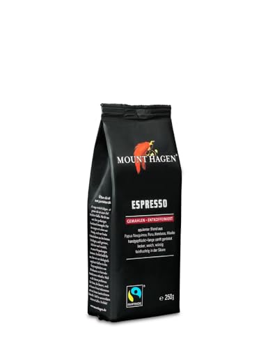 Mount Hagen Bio FT Naturland Espresso, 250g gemahlen, entkoffeiniert von Mount Hagen