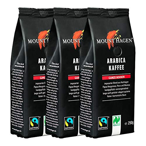 Mount Hagen Röstkaffee ganze Bohne, 250 g, 3er Pack Mount Hagen Röstkaffee ganze Bohne, 250 g, 3er Pack von Mount Hagen