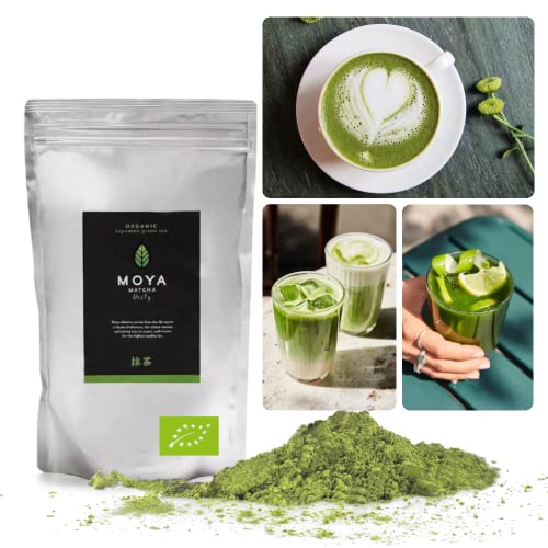Bio Moya Matcha Täglicher Tee Grünpulver | 250 g Tagesqualität (III) | perfekt zum Trinken mit Latte, Smoothies und Limonaden von Moya Matcha