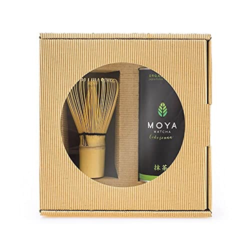 Grüner Matcha Set Tagespulver BIO 30g + Bambusbesen Chasen - Moya Matcha von Moya Matcha