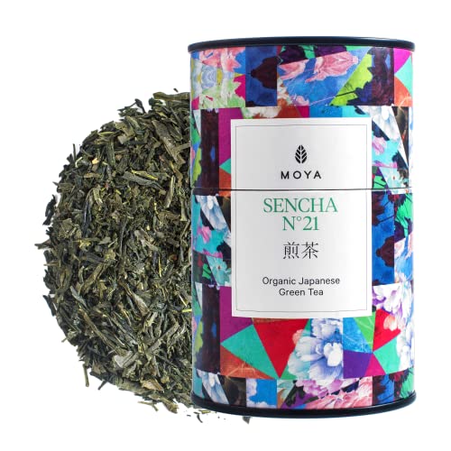 Organischer Moya Lose Blätter Tee Sencha NO. 21 | 60g | Japanischer Grüner Tee | Vegetarisch und Vegan Freundlich | in mehrfarbiger Kartondose | Perfekt Geschenk von Moya Matcha