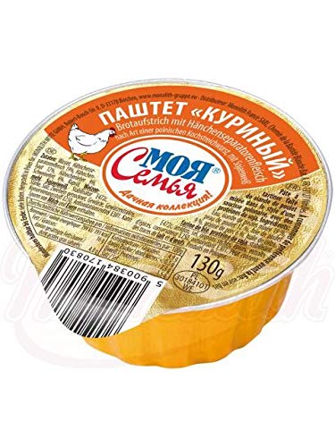 4x Pastete, Brotaufstrich mit Hänchenfleisch 130g Паштет "куриный" von Moya Semya