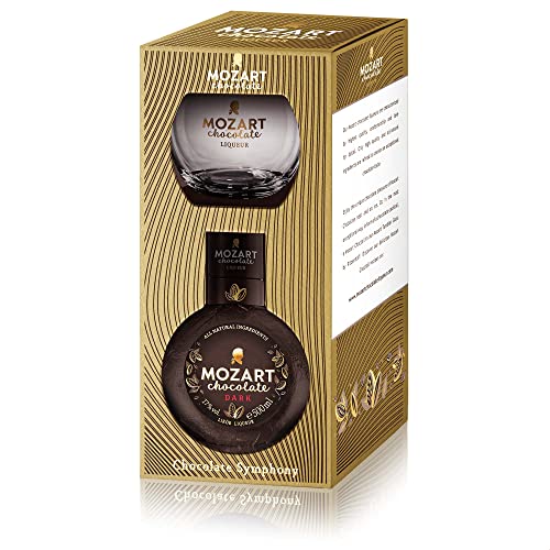 Mozart Likör Geschenkset, Dark Chocolate Schokoladenlikör mit Connaisseur Glas (1 x 0,5 l) von Mozart