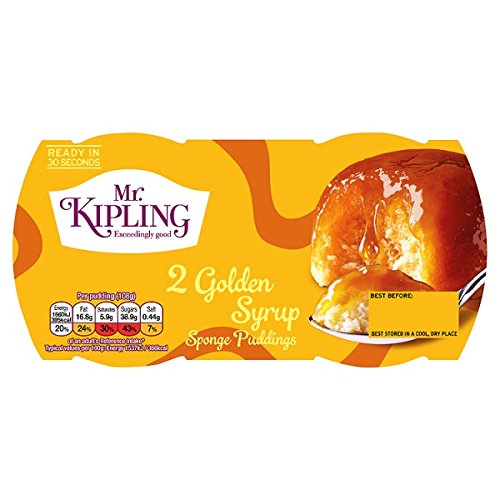 Mr. Kipling Exceedingly Good 2 Golden Sirup Schwamm, Puddings, 2 x 95 g, 4er Pack (4 x 2 x 95 g) von Mr Kipling