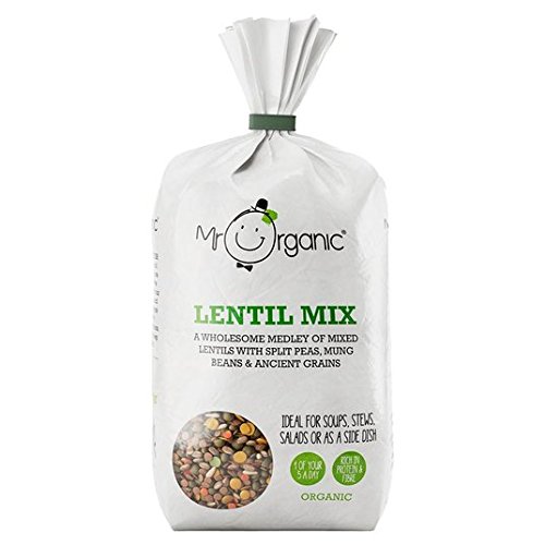 Herr Organic Linsen, Perle Dinkel, Graupen, grüne Erbsen und Mungobohnen 500g von Mr Organic