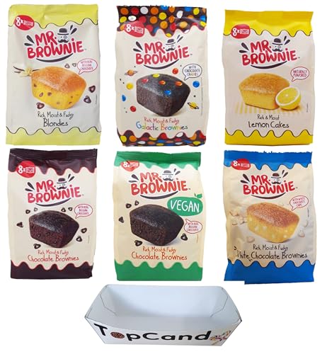 Mr. Brownie 6 x 200g Probierset | Lemon | Chocolate | Galactic | White Chocolate | Vegan | Blondie | + Topcandy Snack Schale Mr. Brownie 6 x 200g Probierset | Lemon | Chocolate | Galactic | White Chocolate | Vegan | Blondie | + Topcandy Snack Schale von Mr. Brownie