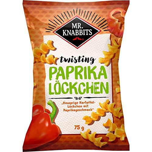 14 Beutel a 75 g Mr. Knabbits Paprika Löckchen Kartoffelsnack mit Paprikageschmack 14 Beutel a 75 g Mr. Knabbits Paprika Löckchen Kartoffelsnack mit Paprikageschmack von Mr. Knabbits Paprika Löckchen