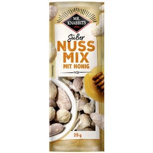 Mr.Knabbits Süßer Nuss Mix mit Honig, 12er Pack (12 x 25g) von Mr.Knabbits